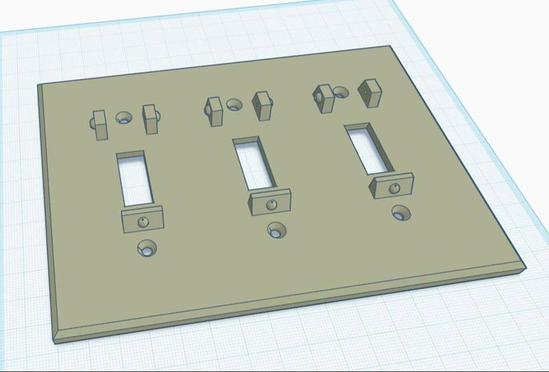3 Switch Plate W/Built In Guard