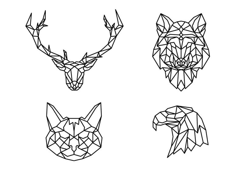 geometric line animals shape