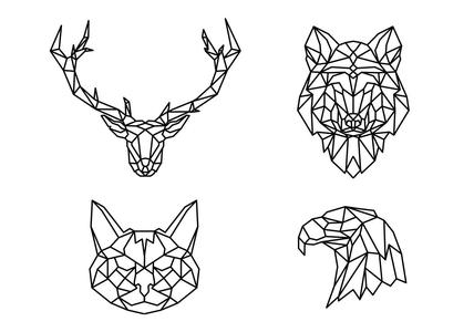 geometric line animals shape