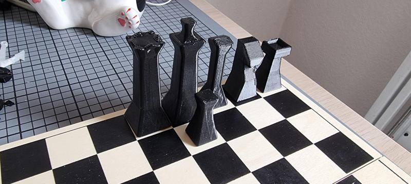low poly simple chess pieces