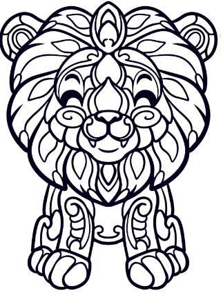 Lion mandala art