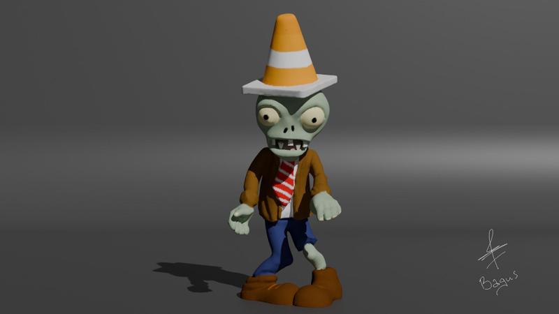 Zombie Cone Head - Plant vs Zombie