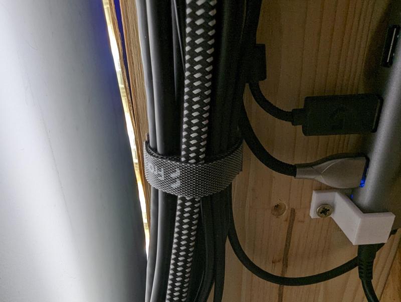 Velcro cable hooks for cable management