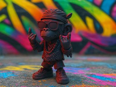 Cool Monkey with Sunglasses "Peace"