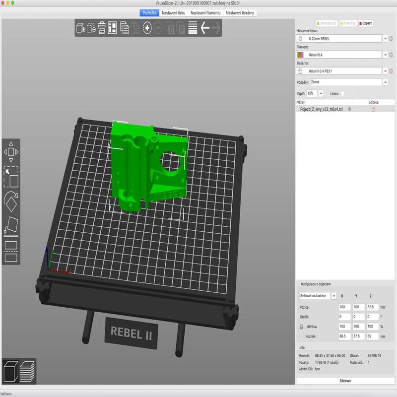 REBEL II bed model for  PrusaSlicer 2.1.0+