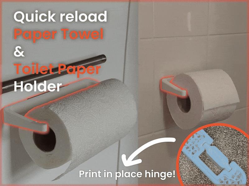 Quick Reload Paper Towel- & Toilet Paper Holder!