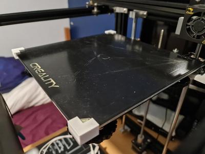 Creality Glass build plate corner holders for the Ender 5 Pro