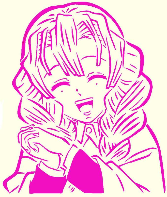 Mitsuri Kanroji stencil 3