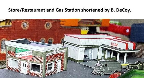 N Scale Shortened Restaurant & Gas Station