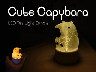 Cute Capybara LED Tea Light Candle  / Night Lamp