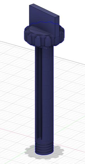 Screw locking key with tab for easy turning