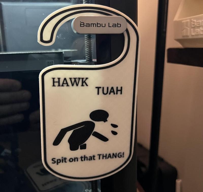 HAWK TUAH Door Hanger