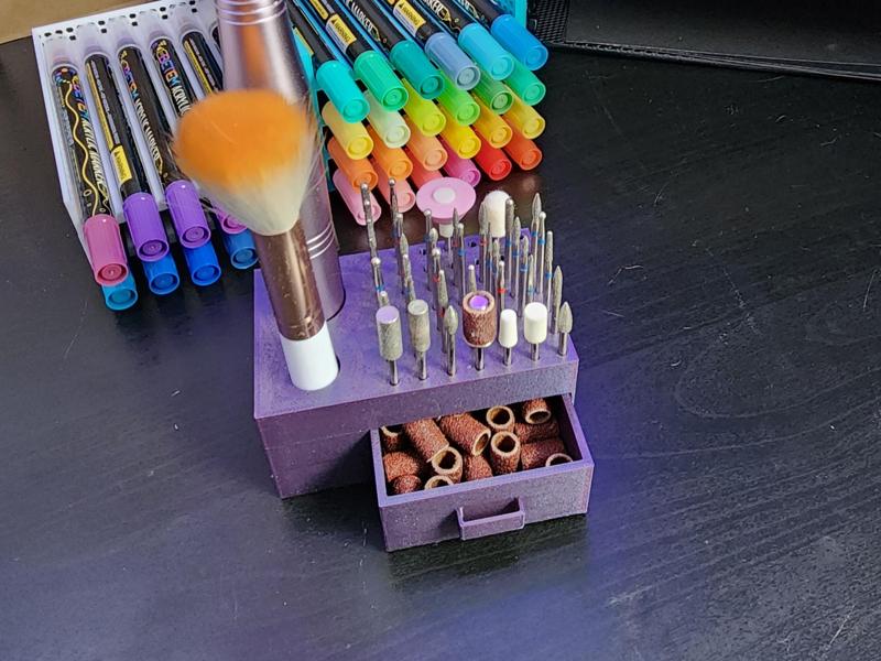 Nail Dremel Accessory Storage