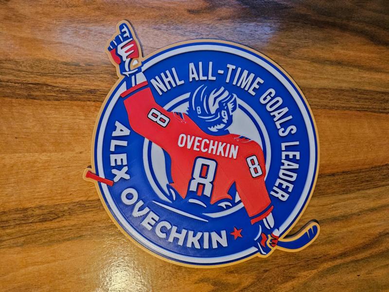 Alex Ovechkin NHL All-Time Goals Leader 3D Sign