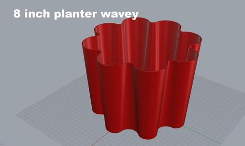 Planter 8 inch wavey sides
