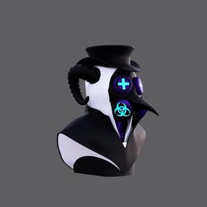Cyber Plague Doctor Bust – Biohazard Glow
