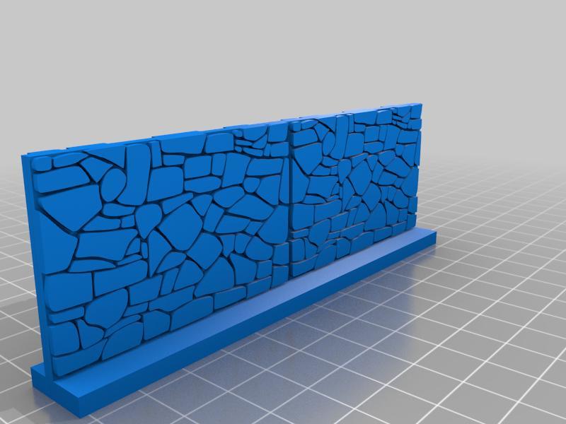 Support-Free Stone Wall for 28mm Tabletop Gaming - Freestanding