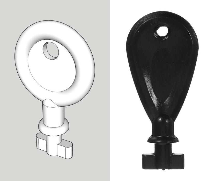 Paper towel dispenser key