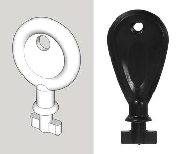 Paper towel dispenser key