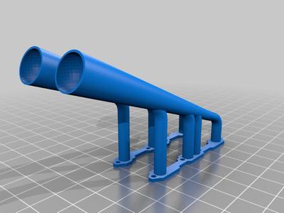 Rat Rod Headers (Fits SSD 1/10  Motor Cover)