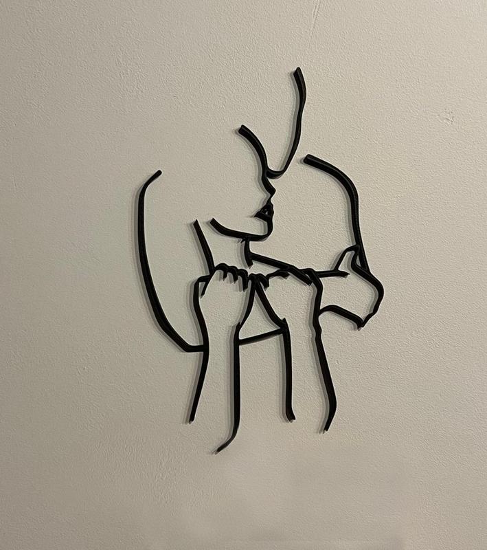 Abstract Couple Line Art, Romantic Poster One Line