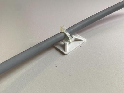 Ziptie cable holder, cable clip