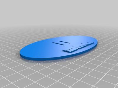 Base with logo for Playmobil DeLorean Stand