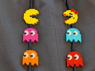 Pacman Hoodie Drawstring Beads