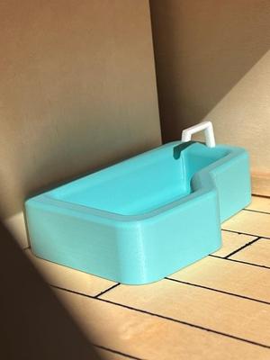 Miniaturized bath for dollhouses