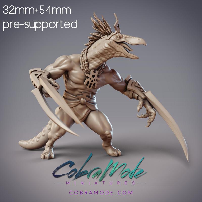 Dinosaur Folk Fighter - Ferelok, Dinovian Mercenary (Pre-Supported)