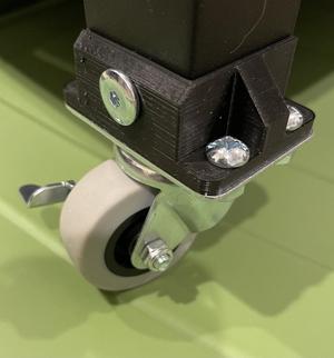 Ikea Bror Caster Wheel Holder remix, with interior support and bolt hole 