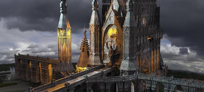 Dark Gothic Cathedral Dagon Architecture 2