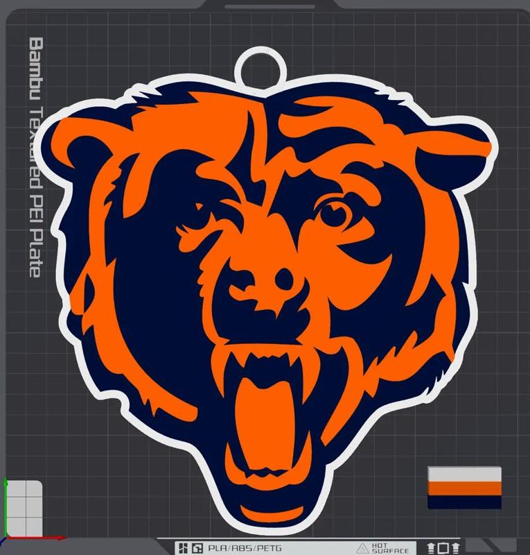 Chicago Bears Oversized Necklace Logo   
