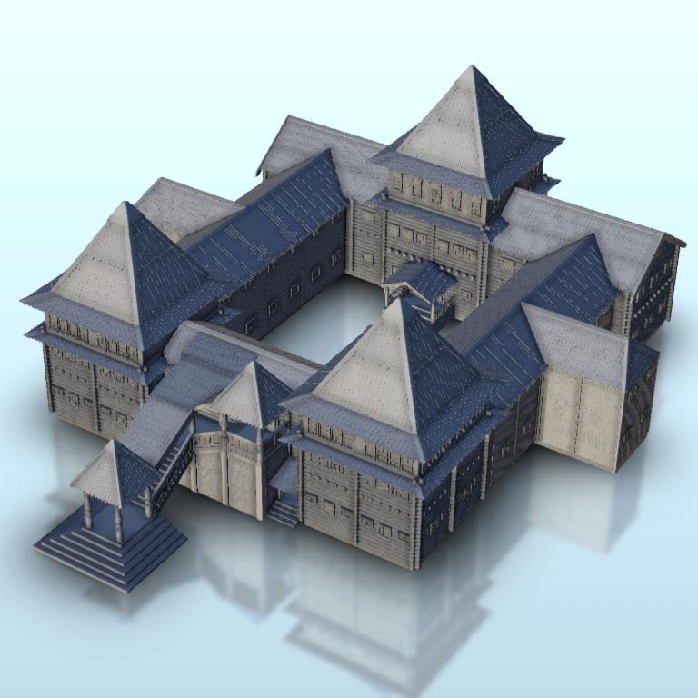 Slavic Medieval wooden fortress (5) - Medieval Gothic Feudal Old Archaic Saga 28mm 15mm