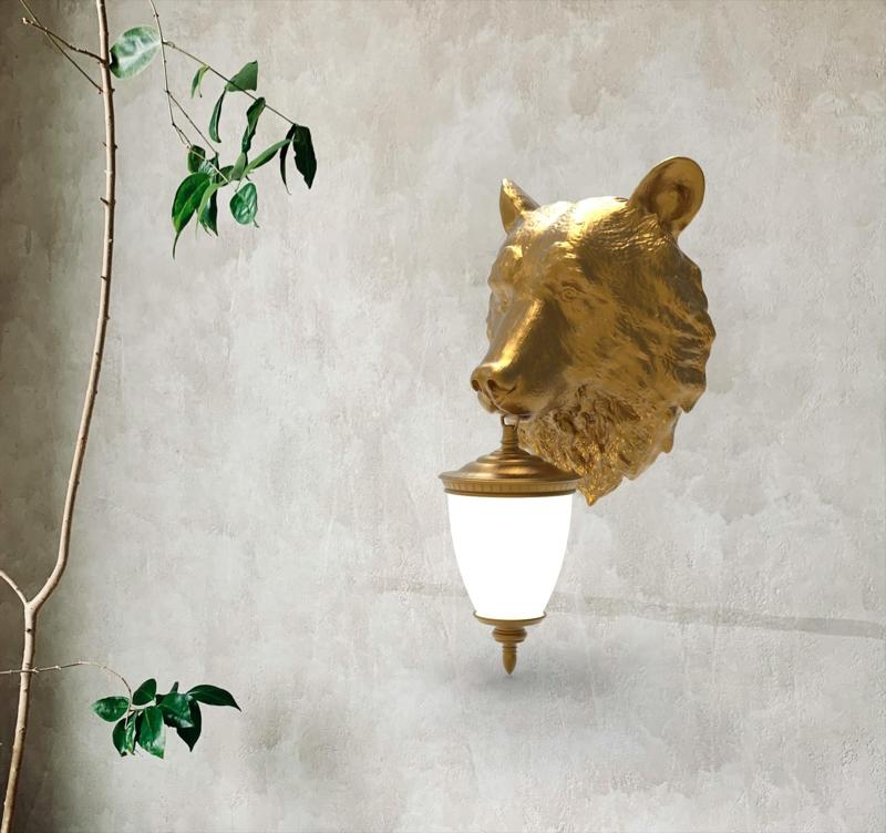Bear Head Wall Lamp
