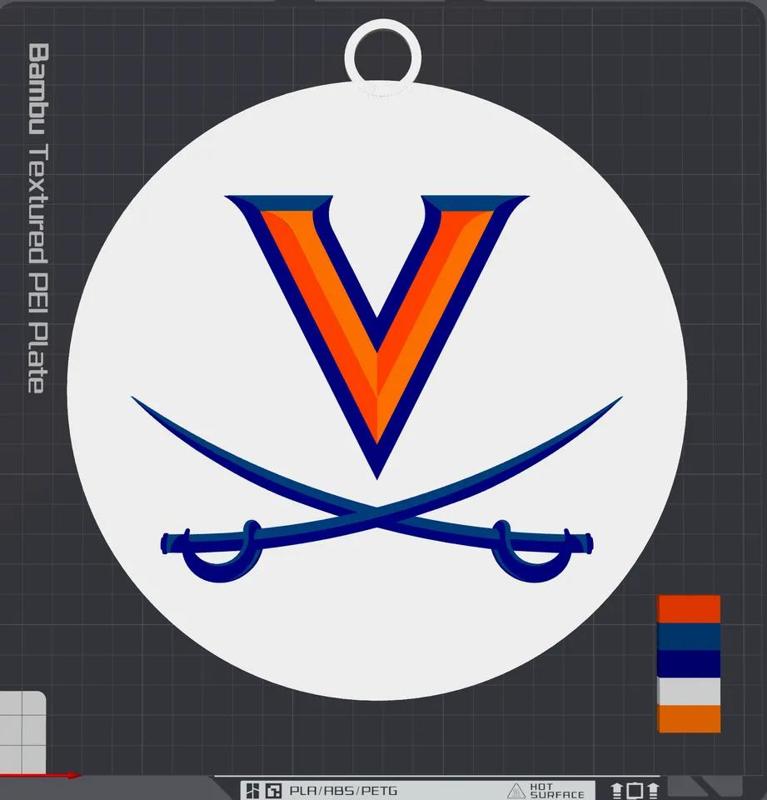 Virginia Cavaliers Oversized Necklace Logo   