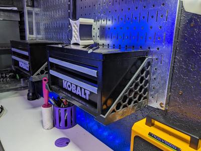 Mini Toolbox Brackets REMIXED for Wall Control / Pegboard   