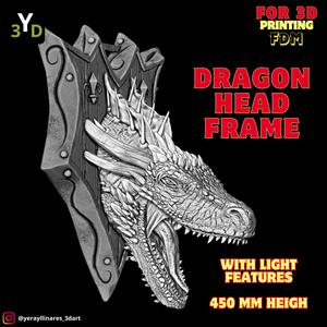 3D Picture Dragon Head with light