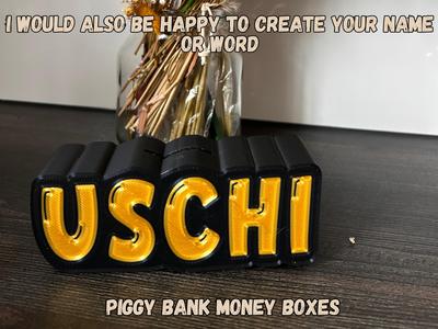piggy bank, personalized Name money boxes Uschi