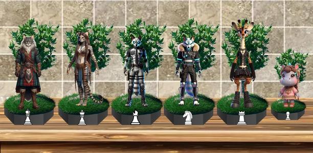 Pièces jeu échec animaux humain Pieces chess animals human   