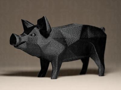 Geometric Pig Figurine   