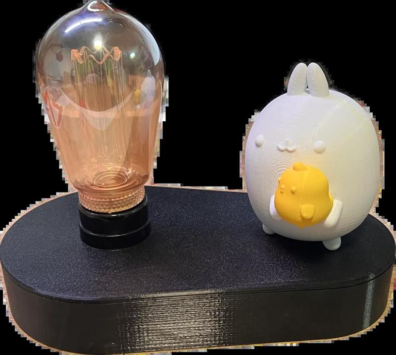 Nostalgische LED Leuchte mit Molang Cartoon Figur   
