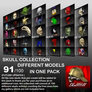 COMPLETE COLLECTION OF SKULLS (update 91 different models)