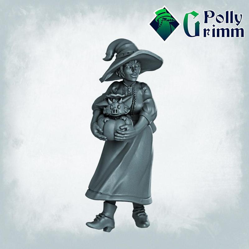 Halloween witch with imp. Happy Halloween!