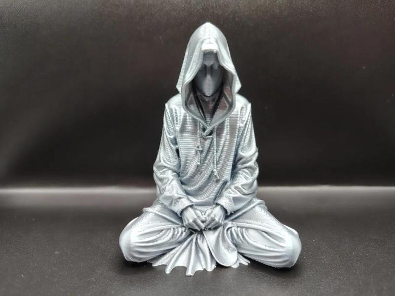 Mysterious Meditator — Hooded 3D Figurine   