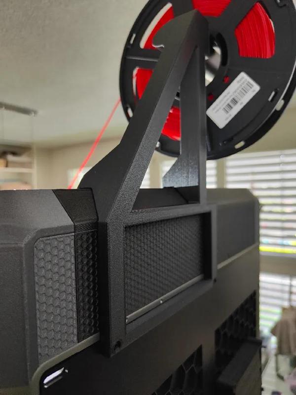Creality K1 Max (with lid riser) top spool holder for TPU, etc.   