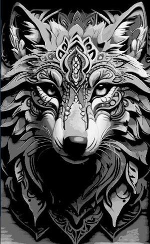 Wolf portrait using Hueforge
