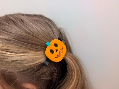 Pumpkin / Jack o Lantern Hair Clip - Halloween