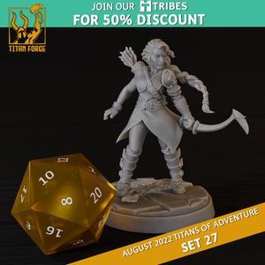Human Female Fighter - RPG Hero Character D&D 5e - Titans of Adventure Set 27