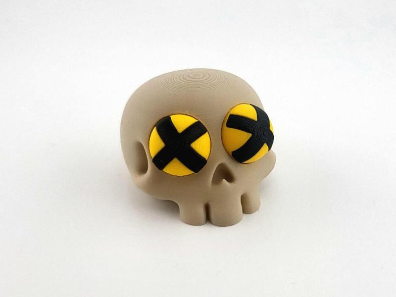 Kawaii Skull with Crossed Eyes – Cute 3D sweet